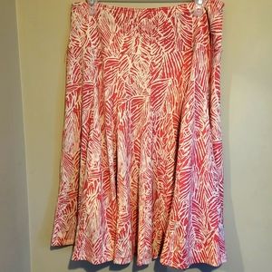 Lapis skirt. Cream and pink. Large.